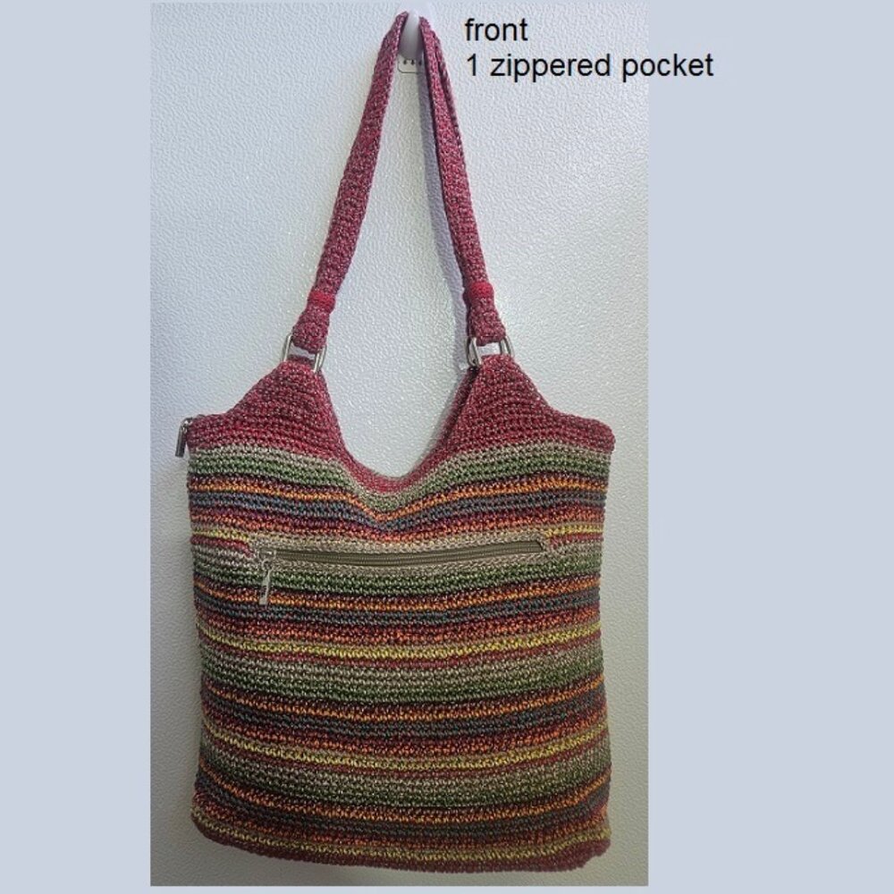 The Sak, Hobo Woven Crochet Colorful Rainbow Hippie Bohemian Bag